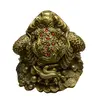 Statueta Feng shui din alama Broasca raioasa pentru prosperitate, 14cm, imagine 4