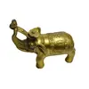 Statueta Feng Shui din alama Elefant cu trompa ridicata si Ru Yi, 14cm, imagine 4