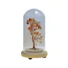 Copac in cupola de sticla cu lumina multicolora, cristal natural Carneol, 13cm, imagine 3