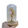 Copac in cupola de sticla cu lumina multicolora, cristal natural Citrin, 13cm, imagine 4