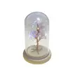 Copac in cupola de sticla cu lumina multicolora, cristal natural Cuart roz, 13cm, imagine 3