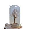 Copac in cupola de sticla cu lumina multicolora, cristal natural Cuart roz, 13cm, imagine 4