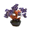 Copac in ghiveci cu 8 ramuri din cristal natural Ametist, 12cm