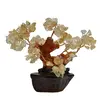 Copac in ghiveci cu 8 ramuri din cristal natural Citrin, 12cm