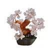 Copac in ghiveci cu 8 ramuri din cristal natural Cuart roz, 12cm, imagine 2