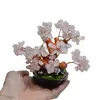 Copac in ghiveci cu 8 ramuri din cristal natural Cuart roz, 12cm, imagine 4