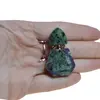 Pandantiv cristal natural Rubin in zoisit sticluta model 2 cu agatatoare aurie, 4,5cm, imagine 3