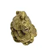 Statueta Feng Shui din alama Broasca Dragon cu pui, 8cm, imagine 2