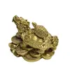 Statueta Feng Shui din alama Broasca Dragon cu pui, 8cm, imagine 4