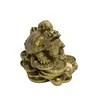 Statueta Feng Shui din alama Broasca Dragon cu pui, 8cm, imagine 5