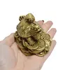 Statueta Feng Shui din alama Broasca Dragon cu pui, 8cm, imagine 6