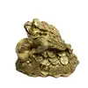 Statueta Feng Shui din alama Broasca raioasa pentru prosperitate cu pepita, 23cm, imagine 2
