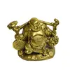 Statueta Feng Shui din alama Buddha vesel cu Ru Yi, 12cm, imagine 5