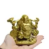 Statueta Feng Shui din alama Buddha vesel cu Ru Yi, 12cm, imagine 6