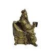 Statueta Feng Shui din alama Guan Yu citind o carte, 14cm, imagine 2