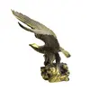 Statueta Feng Shui din alama Vultur pe stanca, 30cm, imagine 2