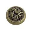 Vas din bronz pentru ardere tamaie si ierburi parfumate cu Dragon si pasarea Pheonix Premium, 9cm, imagine 3