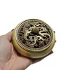 Vas din bronz pentru ardere tamaie si ierburi parfumate cu Dragon si pasarea Pheonix Premium, 9cm, imagine 5