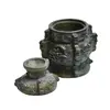 Vas Feng Shui din Jad in stil antichizat model 1, 16cm, imagine 3