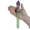 Bagheta din cristal natural Ametist si Fluorit cu fazele lunii, 22,6cm, imagine 4