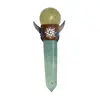 Bagheta din cristal natural Fluorit si Calcit sfera cu paianjen, 17cm, imagine 3