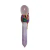 Bagheta din cristal natural Fluorit si Cuart roz inima cu aripi, 17,8cm, imagine 2