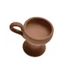 Catuie din ceramica lucrata manual maro, mica 7cm x 6,5cm, imagine 3