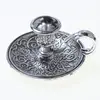Suport lumanare stalp, din metal argintiu, 5cm x 2,5cm, imagine 2