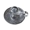 Suport lumanare stalp, din metal argintiu, 5cm x 2,5cm, imagine 3