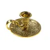 Suport lumanare stalp, din metal auriu, 5cm x 2,5cm