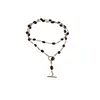 Colier reglabil Turmalina neagra, Zircon si metal auriu, 4-8mm, imagine 2