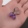 Cercei cu agatatoare agat mov, sfere de 10mm si 4mm, imagine 3