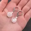 Cercei cu agatatoare cuart roz, banut fatetat de 12mm si sfera de 4mm, imagine 3