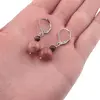Cercei cu agatatoare rodonit si rodonit roz, sfere 10mm si 4mm, imagine 3