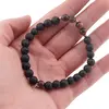 Bratara cristale naturale sfere Roca vulcanica si Ochi de tigru pe elastic, 6mm, imagine 2