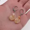 Cercei cu agatatoare citrin, banut fatetat de 10mm si sfera de 4mm, imagine 3