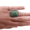 Inel reglabil Jad si metal argintiu, 30mm x 25mm, imagine 3