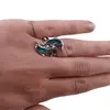 Inel reglabil Scoica abalone model delfini, 21mm x 13mm, imagine 4