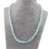 Colier Opal albastru cub 5-6mm si discuri fatetate 3mm, imagine 2