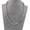 Colier Opal albastru discuri 4-5mm si discuri fatetate 4mm, imagine 2