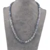 Colier Opal albastru discuri 5-6mm si discuri fatetate 4mm, imagine 2