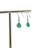 Cercei cu agatatoare Onix verde briolete si Argint 925, 6-9mm, imagine 2