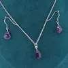 Set Cercei cu agatatoare si pandantiv Ametist briolete si Argint 925, 8-9mm, imagine 2