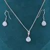 Set Cercei cu agatatoare si pandantiv Opal albastru briolete si Argint 925, 8mm, imagine 2