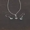 Set Cercei cu agatatoare si pandantiv Topaz briolete si Argint 925, 8mm