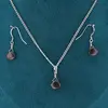 Set Cercei cu agatatoare si pandantive Piatra Lunii neagra briolete si Argint 925, 7-8mm, imagine 2