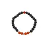 Bratara cristale naturale sfere Roca vulcanica si Carneol pe elastic, 6mm