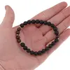 Bratara cristale naturale sfere Roca vulcanica si Granat pe elastic, 6mm, imagine 3