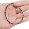 Bratara Lapis Lazuli si Pirita sfere fatetate cu Argint 925, 2-3mm, imagine 3