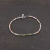 Bratara Opal roz, Peridot si Cristal de stanca cu Argint 925, 2-3mm, imagine 2